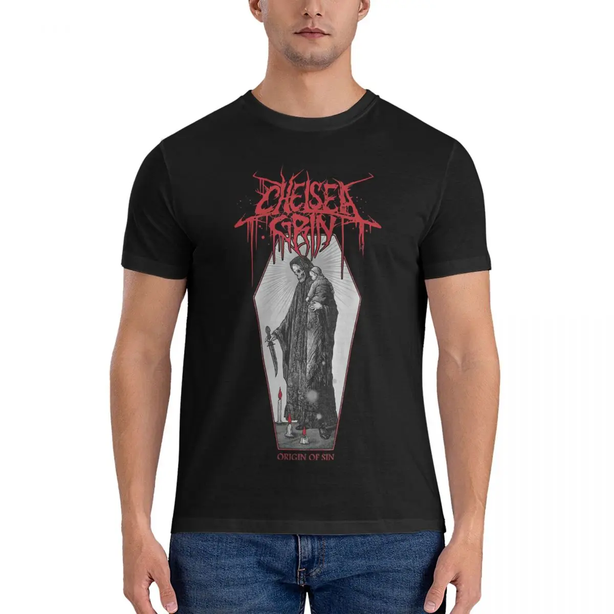 Death T-Shirt Men Chelsea Grin Amazing 100% Cotton Tee Shirt Crew Neck Short Sleeve T Shirt Printing Clothes