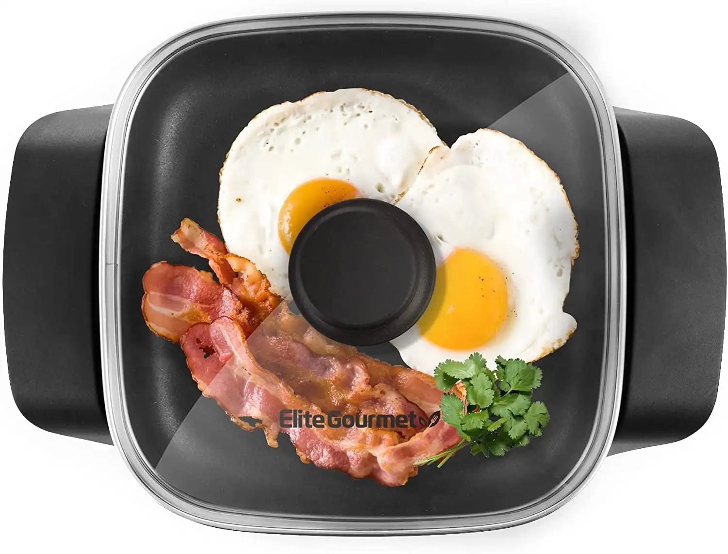 

8” X 8" Non-stick Elcteric Skillet with Tempered Glass Vented Lid Quickly Releases Food for A No-fuss Quick and Easy Clean Up