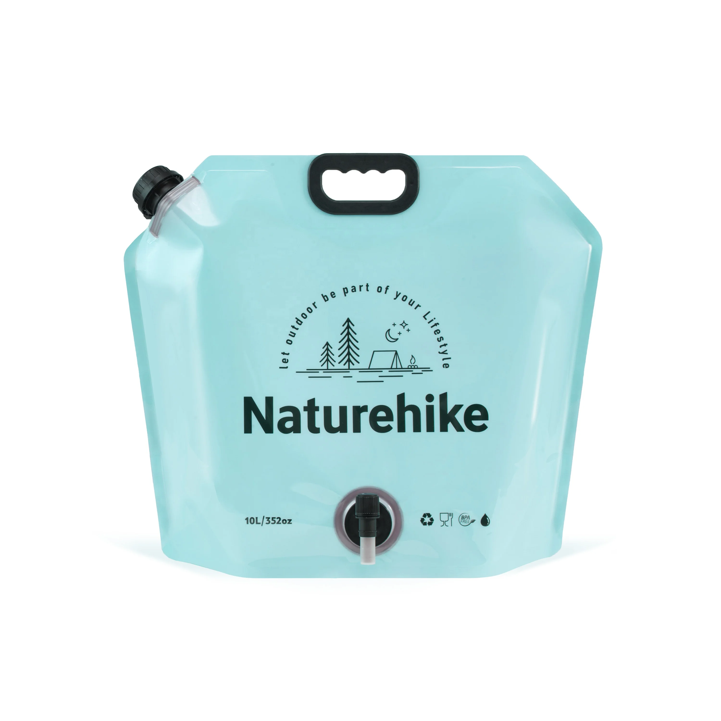 Naturehike-حقيبة حاوية مياه شرب للتخييم ، حقيبة سفر مقاومة للماء بصنبور ماء ، 10 لتر ، منتجات وصلت حديثًا ،