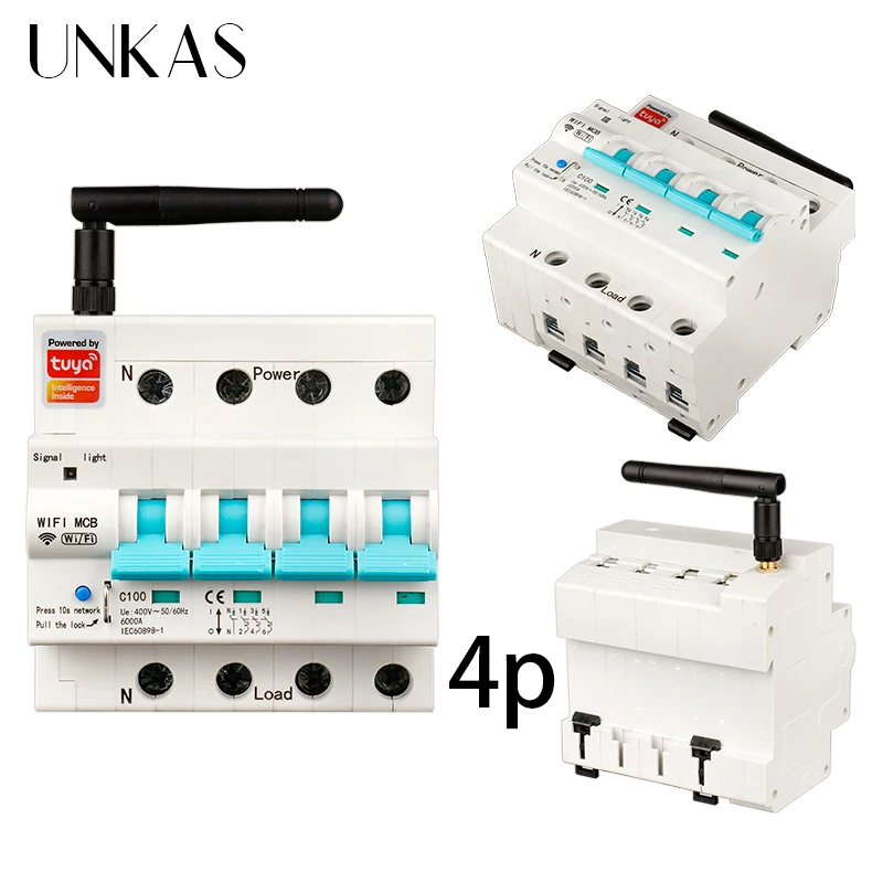 Imagem -06 - Unkas-interruptor Wi-fi com Controle Remoto de Voz Interruptor Inteligente Automático Aplicativo Tuya Temporizador de Vida Inteligente 1p 2p 3p 4p