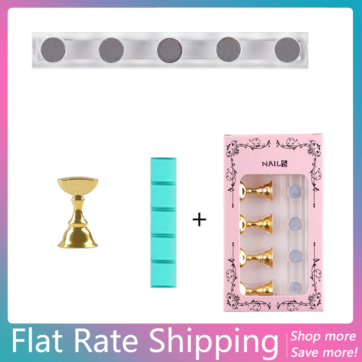 

Flat Rate Shipping 1 Set Magnetic Nail Holder Practice Stand Trainning Display Holder Alloy Crystal Nail Art Polish Display