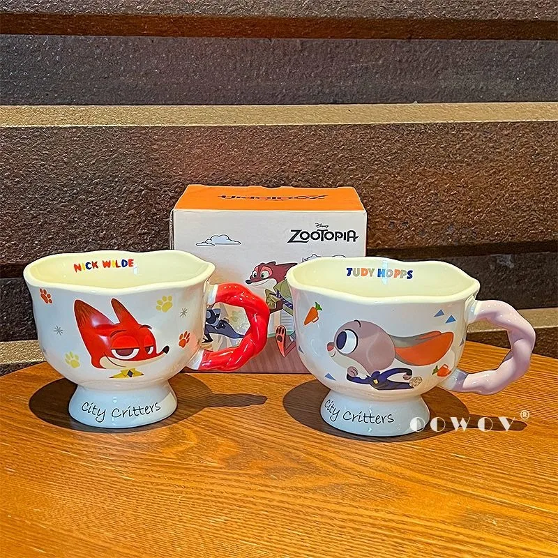 ديزني 360 مللي جوديث نيك القدح 2025 جديد أنيمي Clawharuser نمط المطبوعة اكسسوارات فنجان القهوة زوجين الكرتون كوب ماء هدية
