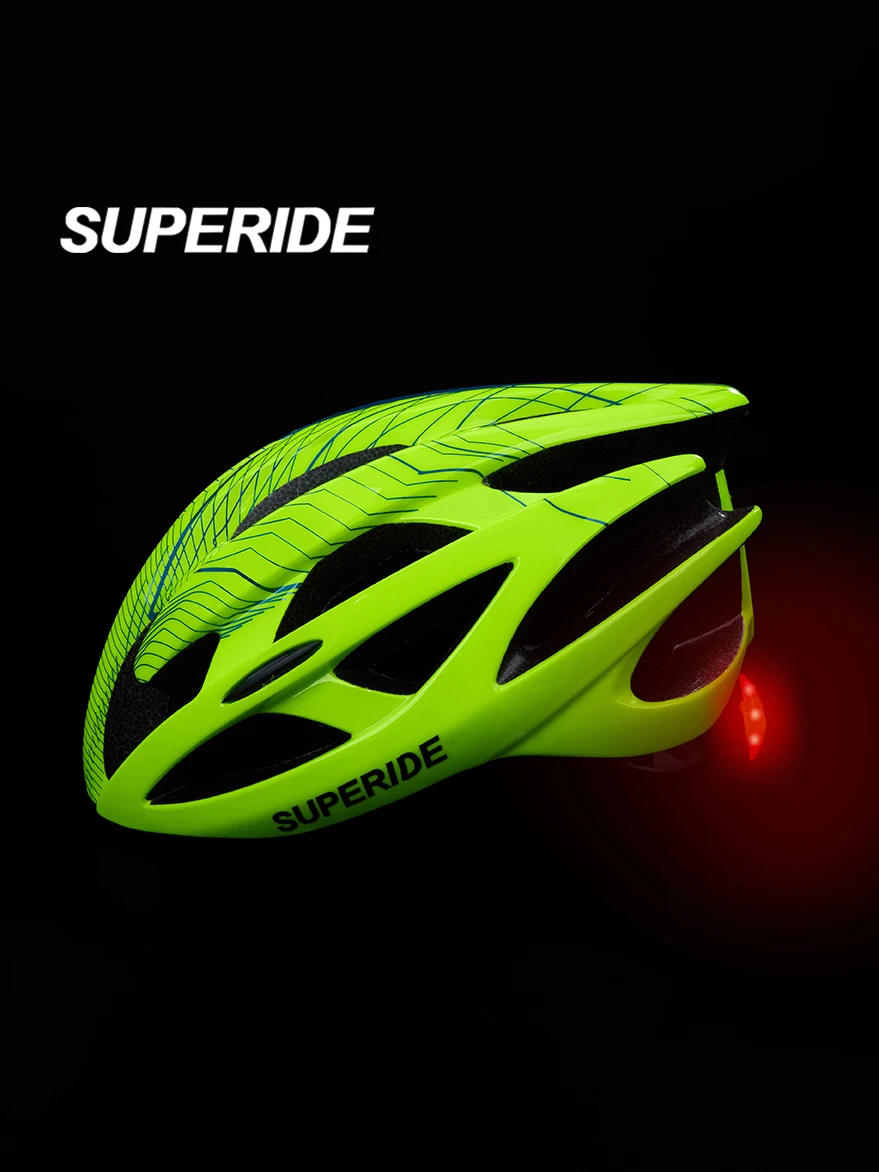 SUPERIDE Fahrradhelm für Kinder und Erwachsene mit Rücklicht, ultraleichter Rennradhelm, Outdoor-Sport-MTB-Fahrradhelm