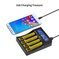 HTRC 4 Slots Battery Charger, CH4 Battery Charger 18650 Li- Li-Fe Ni-MH Ni-CD Charger For AA/AAA/16340/26650/9V Battery-N33R