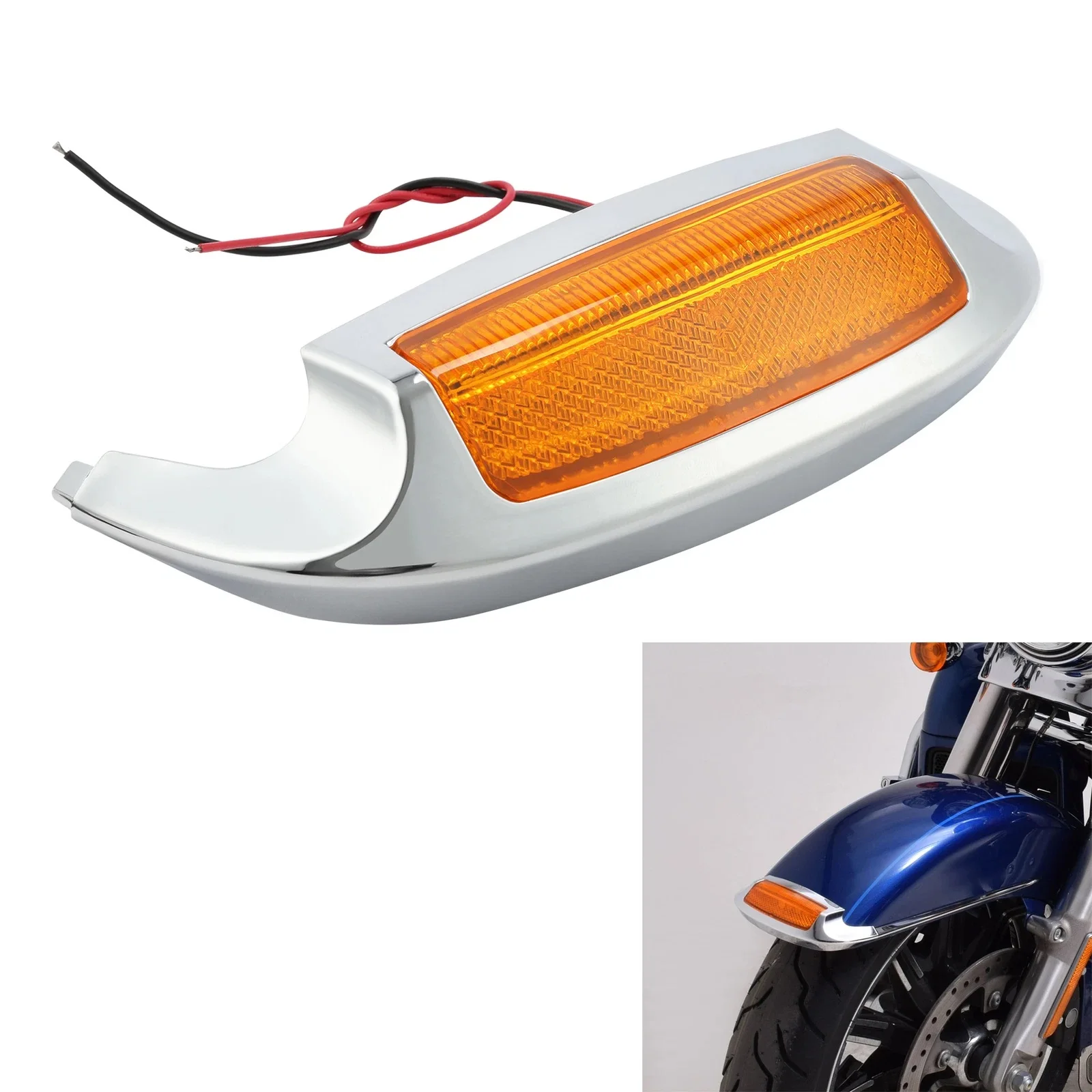 Motorcycle Front LED Fender Tip Light For Harley Electra Glide Ultra Limited FLHTK 2014-2024