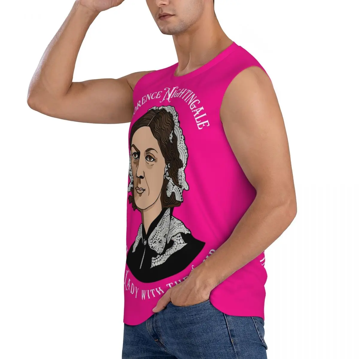 Florence Nightingale Nursing Pie Chart Pioneer Men Sleeveless Tank Tops Quick Dry Breathable Gym Fitness Running Sport Vest