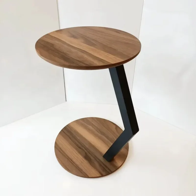 Round Couch End Table, Modern Sofa Side Coffee Table for Living Room Bedroom Home Decor Furniture