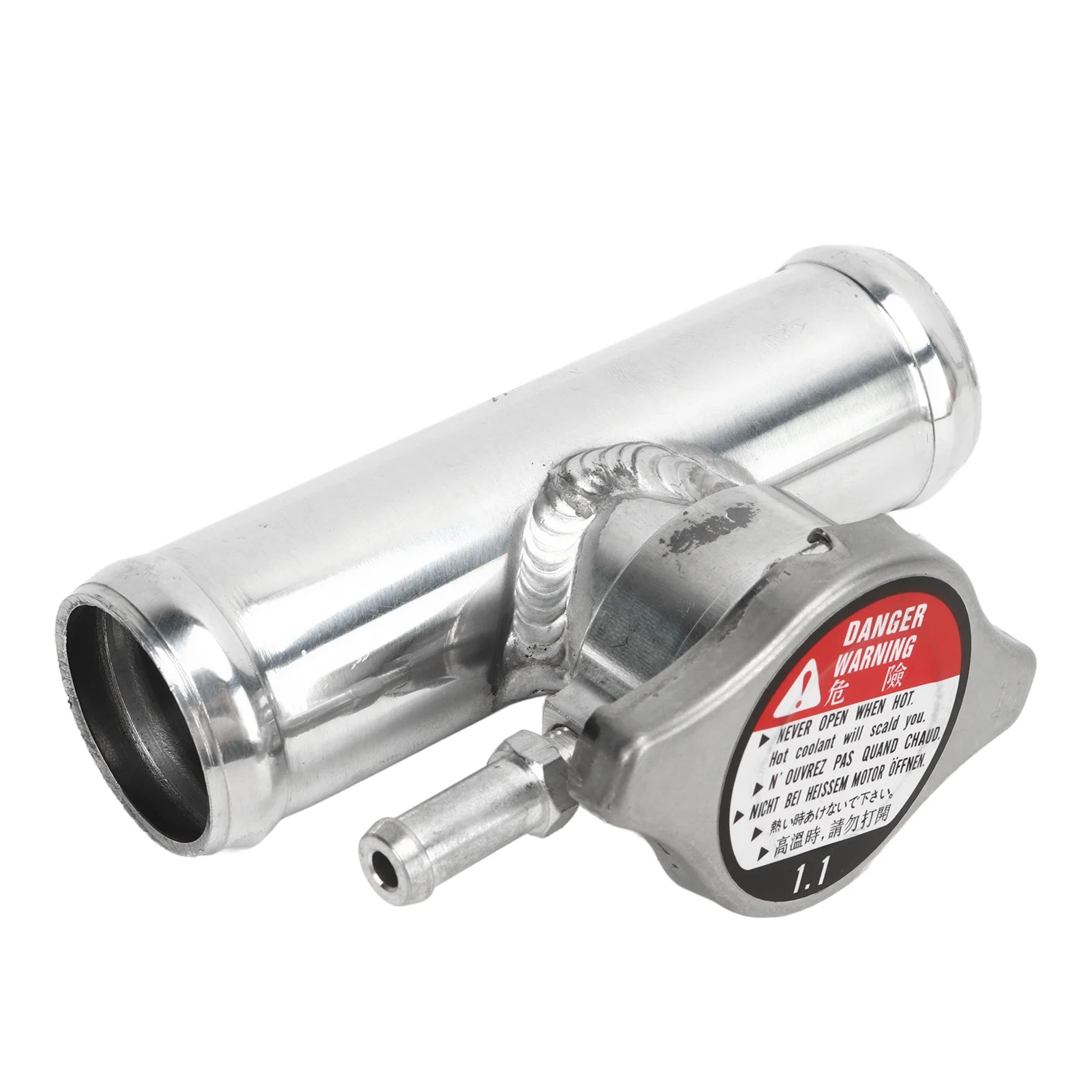 16PSI 캡이 있는 인라인 라디에이터 호스 필러 넥 32mm 1-1/4in OD T6061 자동차용 알루미늄 광택 표면