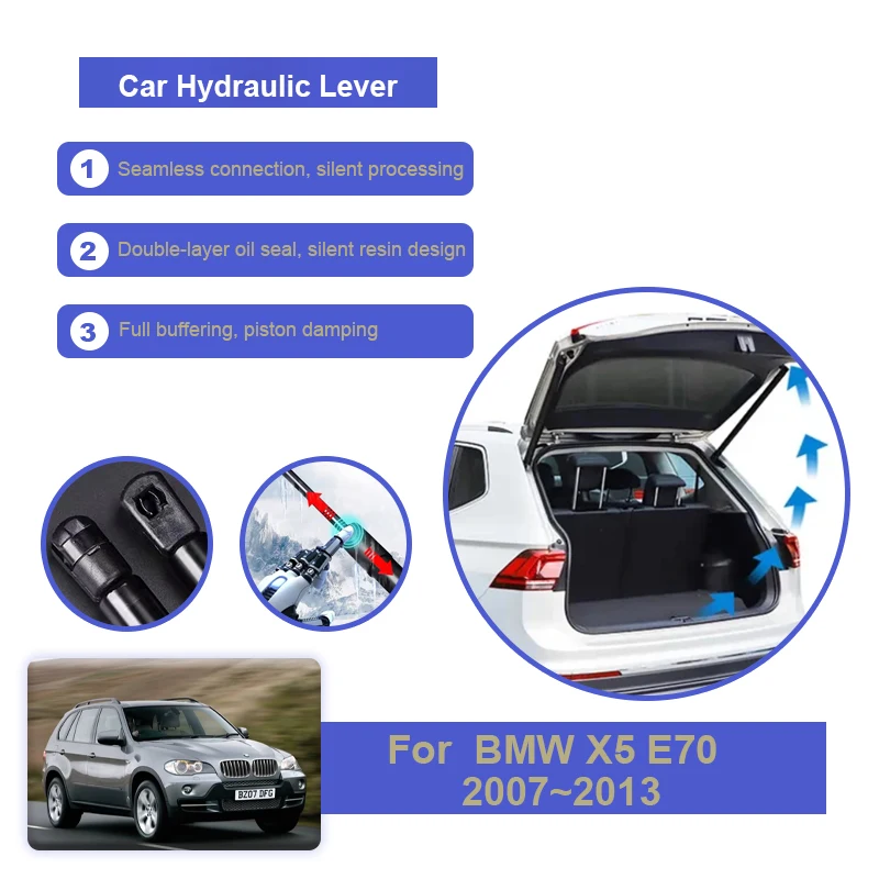 

Автомобильная газовая пружинная стойка для BMW X5 E70 2007 ~ 2013 авто гидравлический стержень багажника, задняя дверь, газовые стойки, амортизаторы, подъемная опора, аксессуары