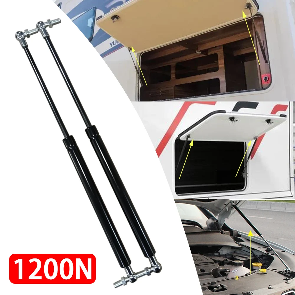 

2Pcs 1200N Universal 300/350/400/450/500/600mm Gas Strut Bars Gas Support Boot Bonnet Hatches Boat Bus Car Doors Windows