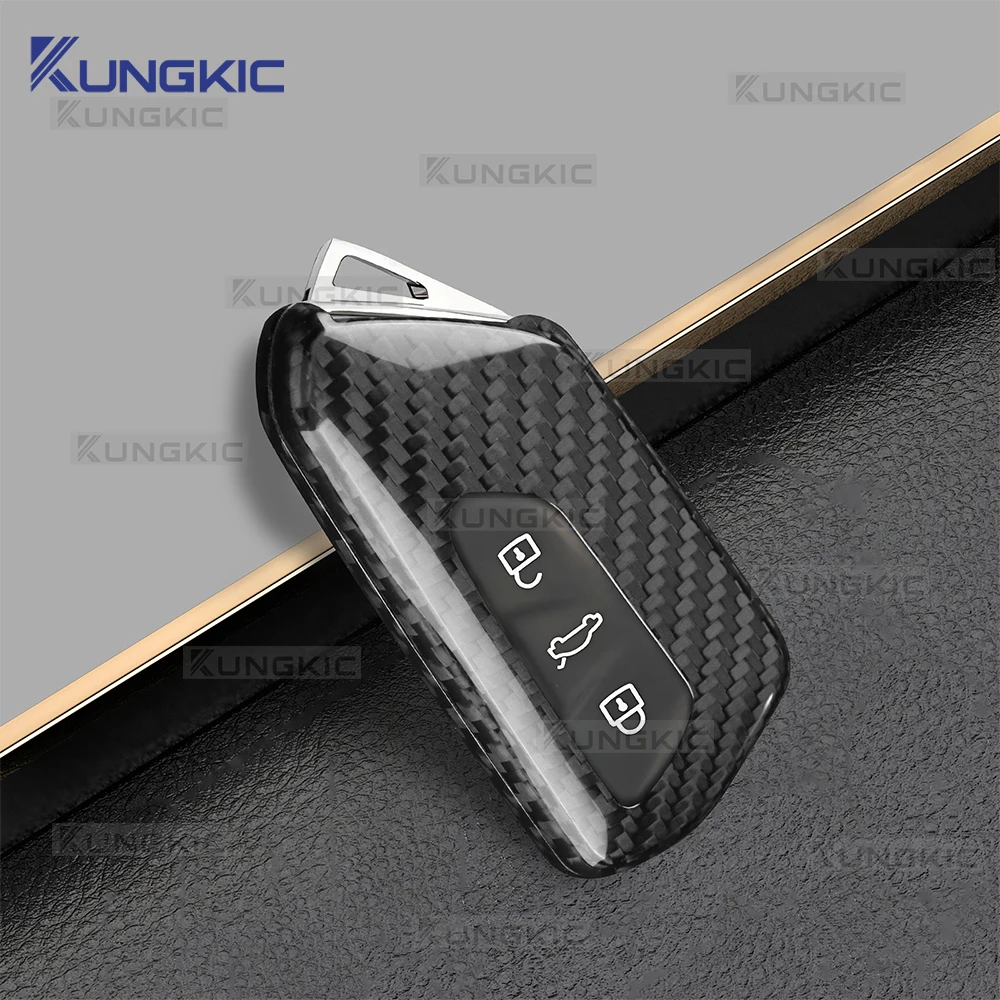 Hard Carbon Fiber Car Remote Key Fob Cover Case for SEAT Ibiza Arona Leon MK4 Cupra Leon Formentor 2020 2021 2022 2023 2024-2026