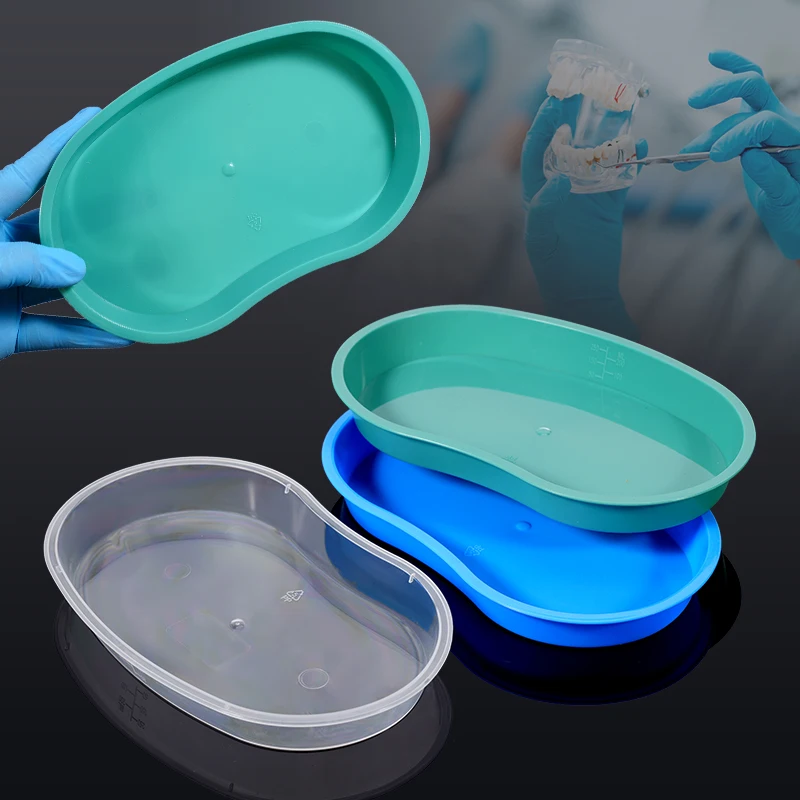 

1PC Dental Plastic Medical Sterilized Tray Kidney Shaped Disinfection Plate Surgical Tray Container Dentistry Materials