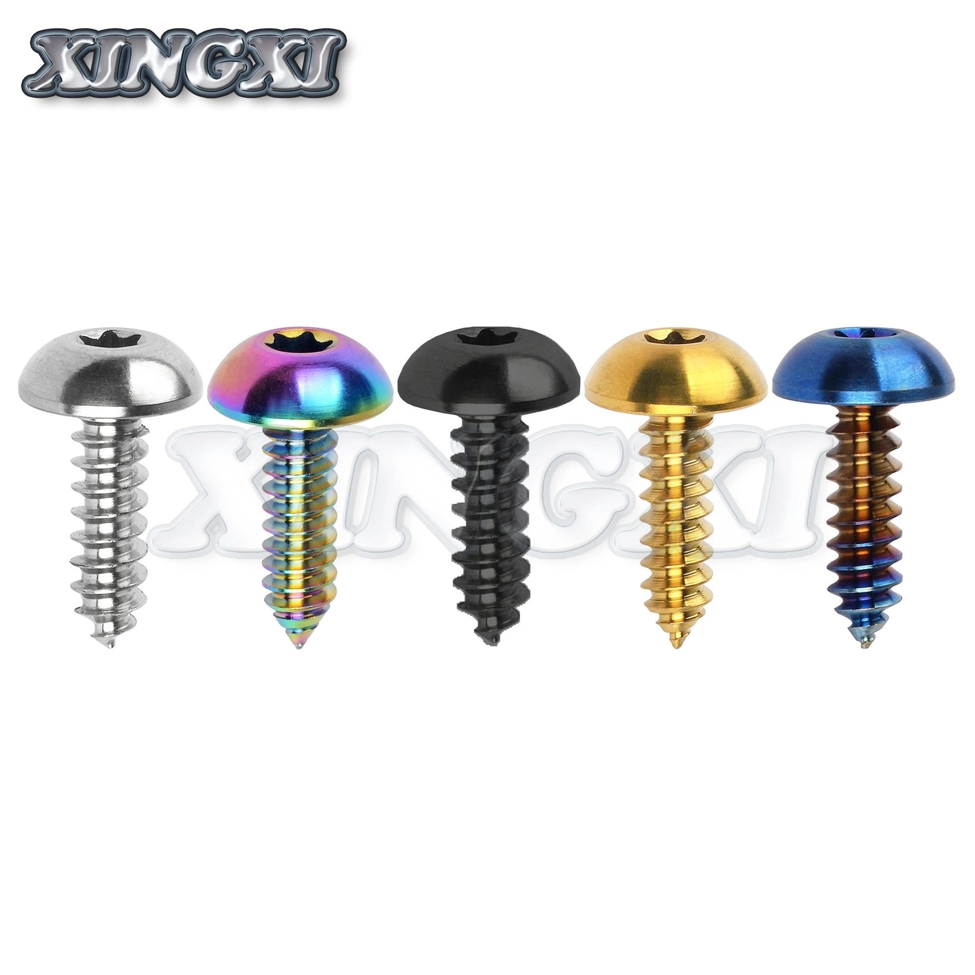 Xingxi Titanium Bolt M4X15 20mm M5x15 17 20 25mm M6x15mm Self-Tapping Button Torx Screw Bolt for Motorcycle Bike Car