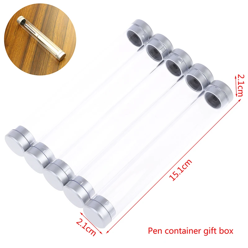 1Pc Brand New and High Quality Crystal Transparent Plastic Pen Box Gift Box Metal Pen Box Transparent Pen Case