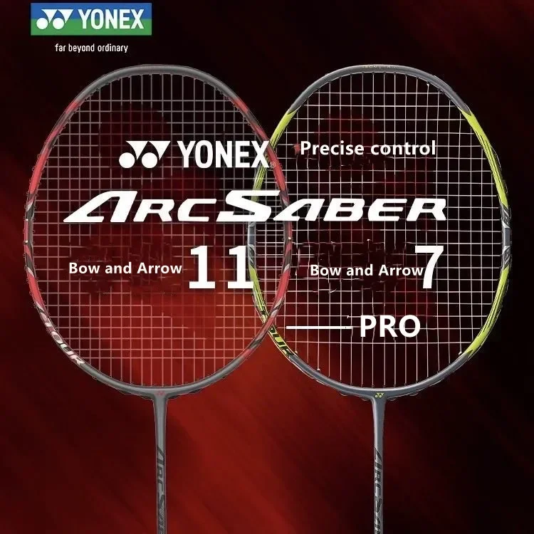 Yonex 하이 퀄리티 스피드 탄소 섬유 전문 배드민턴 라켓 라인 포함, 활 애로우 ARC 11 프로, 2024 신제품