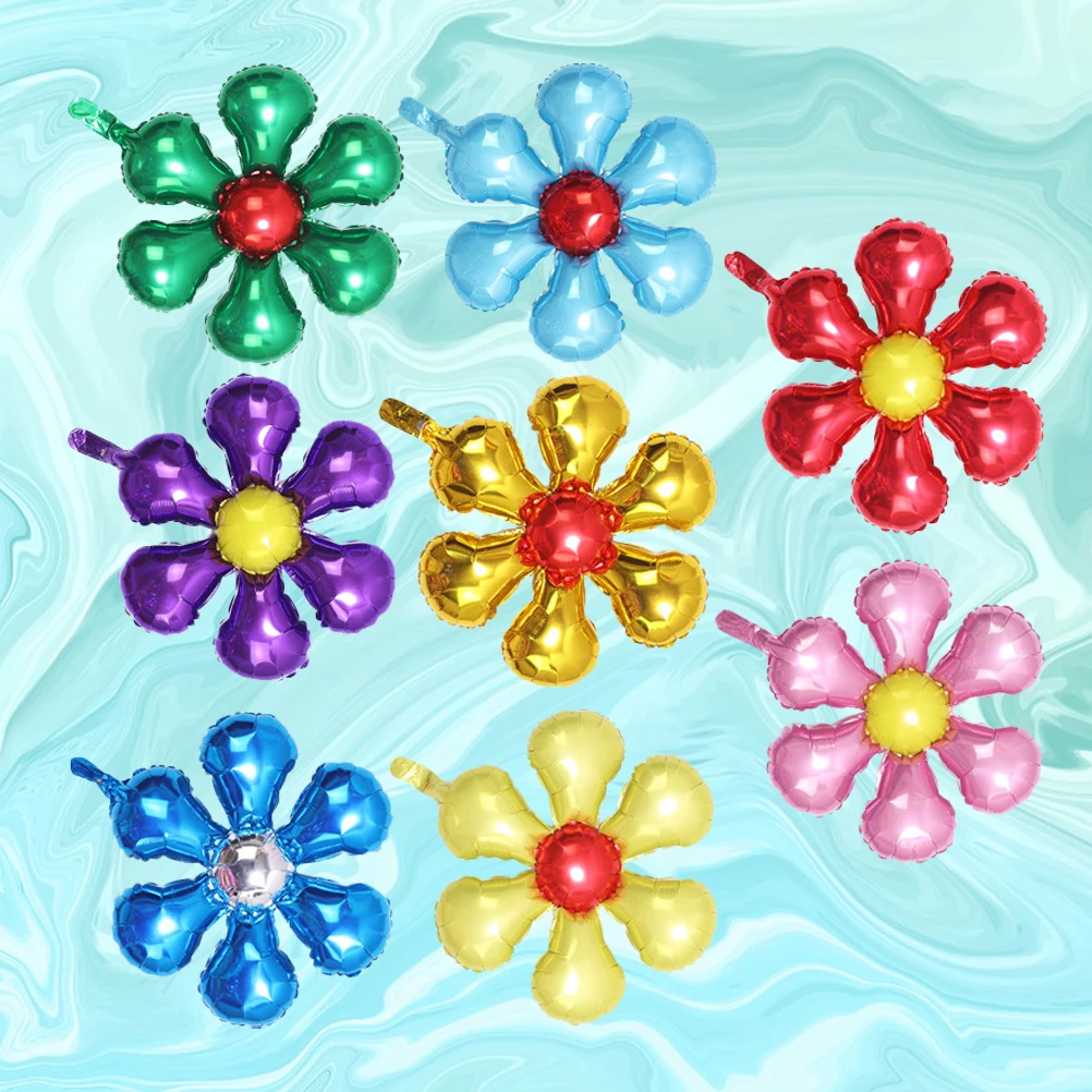 

8Pcs Six Leaf Clover Balloons Set Mixed Color Reusable Party Balloons Aluminum Foil Supplies Quality Latex Indoors