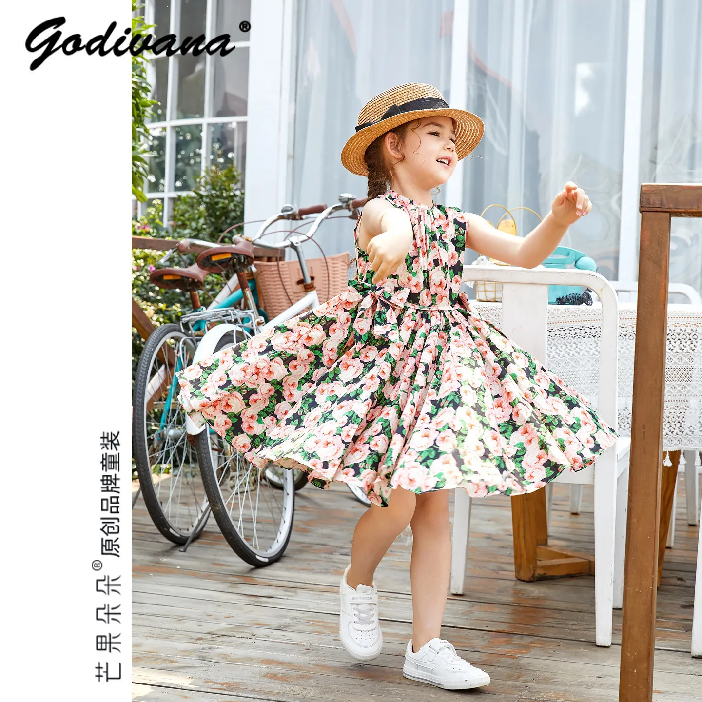 

Cute Sweet Baby Girl Pure Cotton Soft Floral Sundress 2026 Summer New Fashion Childrens Sleeveless O-neck Bow Princess Dress
