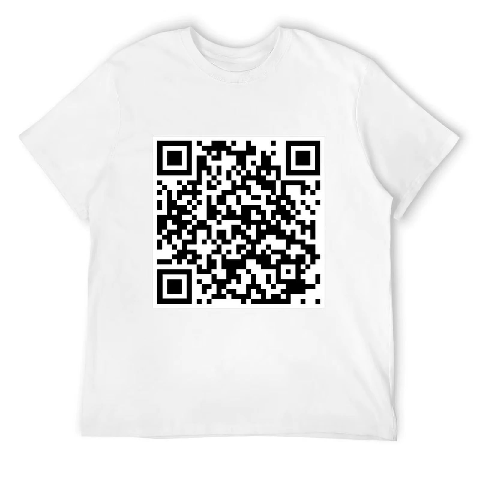 Rick Astley - Never Gonna Give You Up QR Code T-Shirt Summer Top Graphic T Shirt vintage Black Harajuk Oversized T Shirt view 2