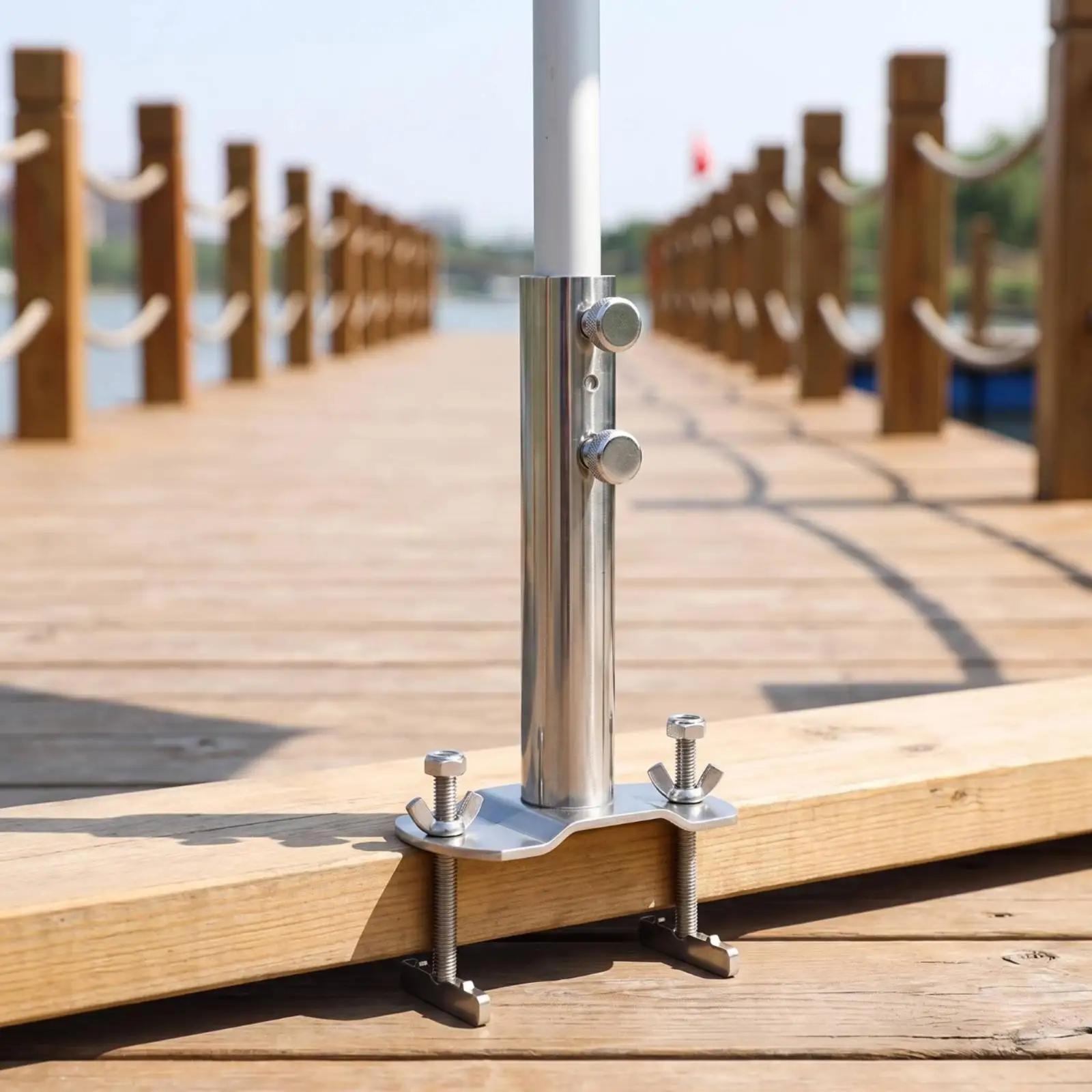 Fishing Umbrella Holder Adjustable Umbrella Holder with Clamp Rust Resistant Hardware for Anglers, Boat Deck, Dock