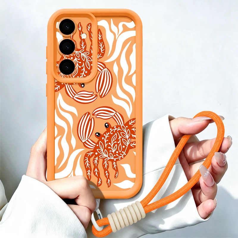 Sardines Crab Print Lanyard Ca - Phone Cases Galaxy A17 评论和价格