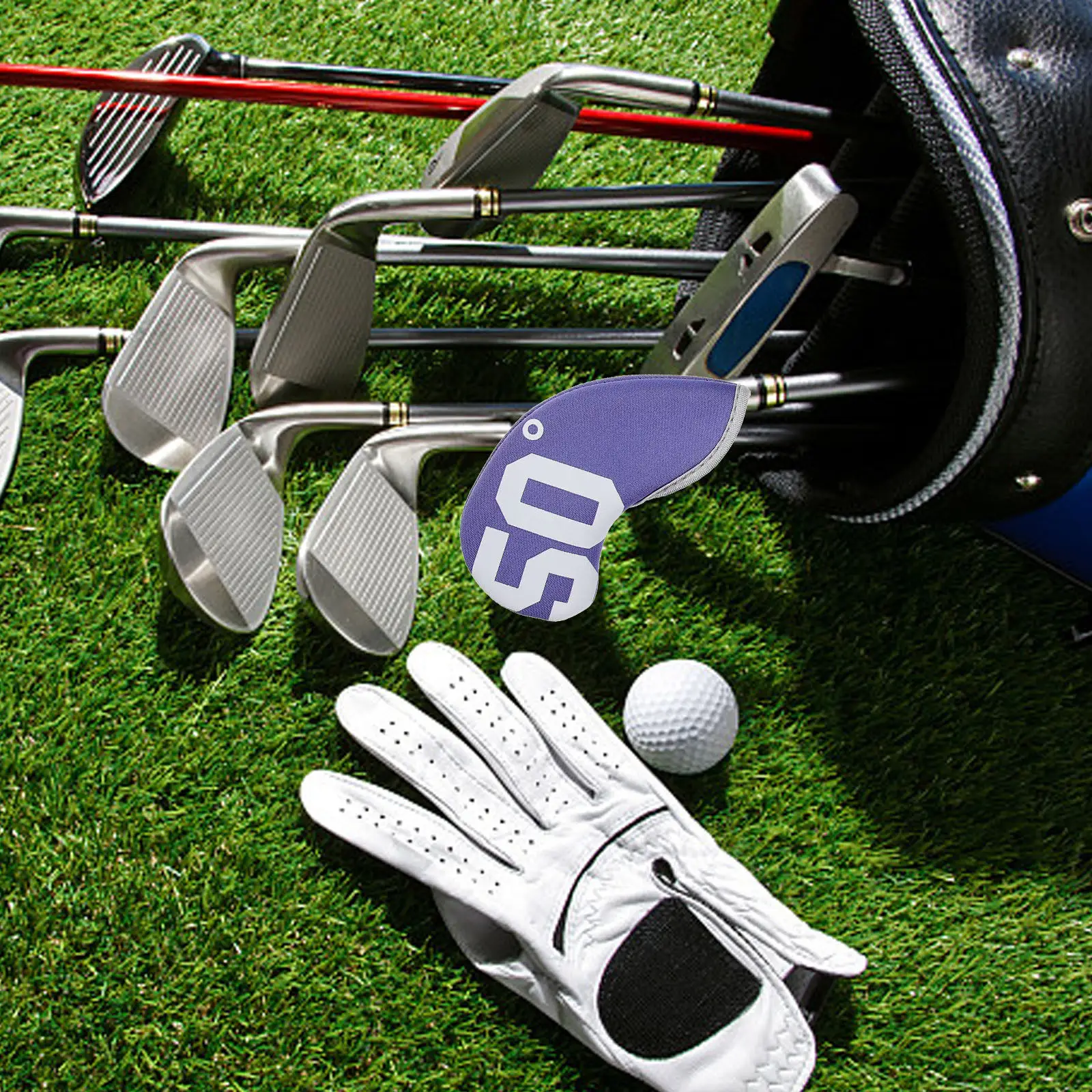 

Набор из 7 чехлов для клюшек для гольфа: легкие тканевые защитные чехлы, легко надеваемые, предотвращающие царапины, для защиты головок клюшек для гольфа