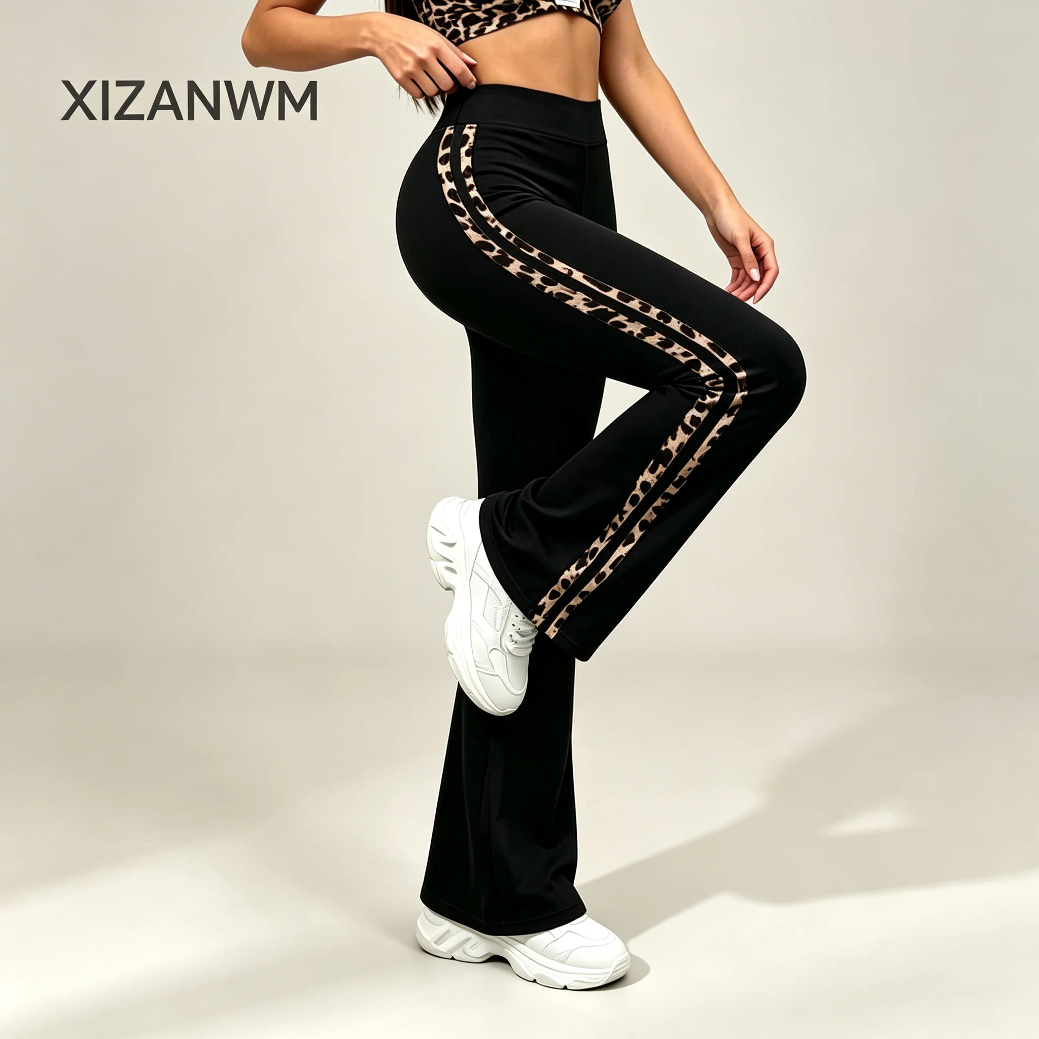 Women's Yoga Flared Leggings, High Waist Booty Lifting Tummy Control Yoga Slimming Pants, Outdoor Sports Fitness Workout Pants