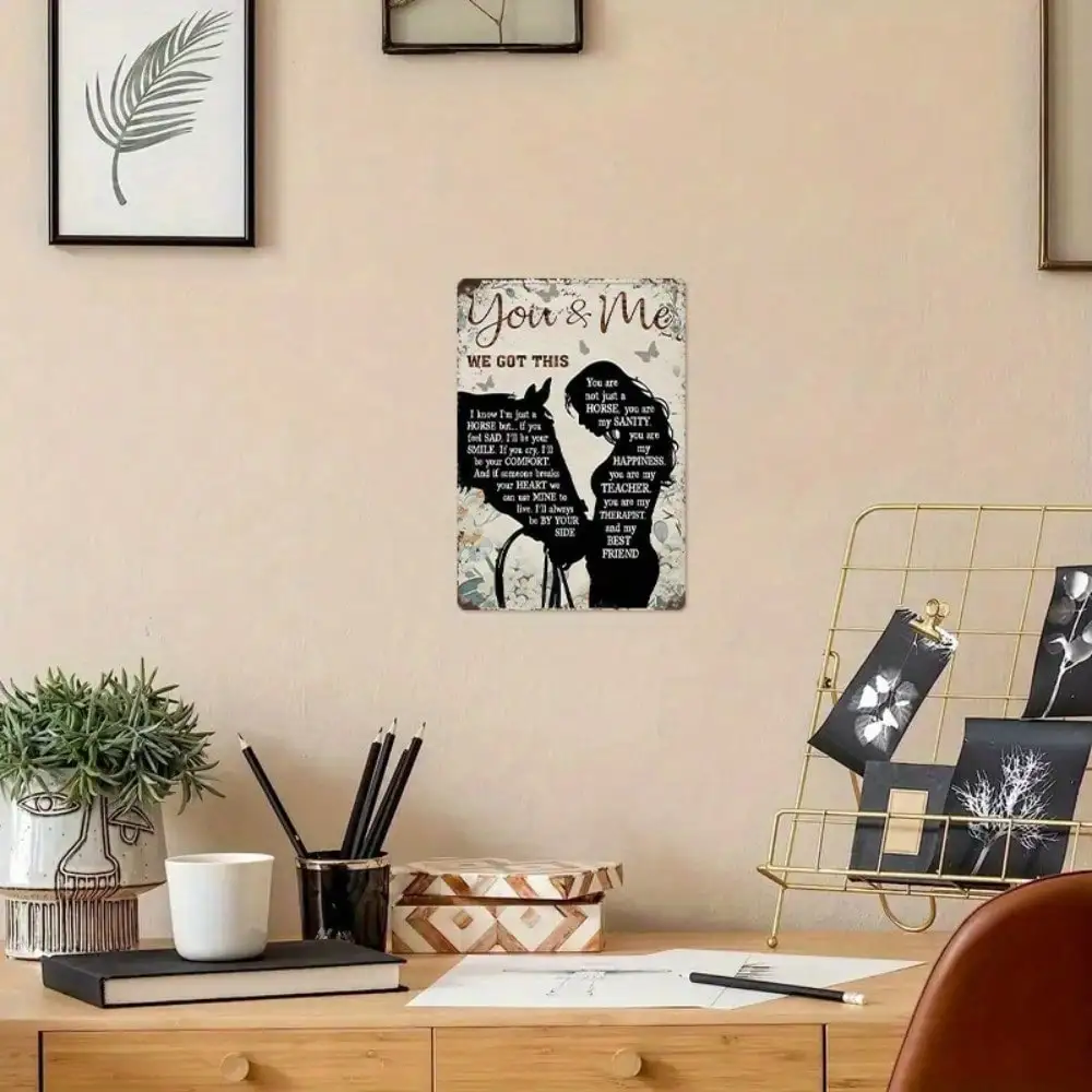 

1 шт., жестяная металлическая вывеска в виде лошади-дизайн дружбы «Ты и я мы это» для декора дома и ранчо, подарок на теплое сердце