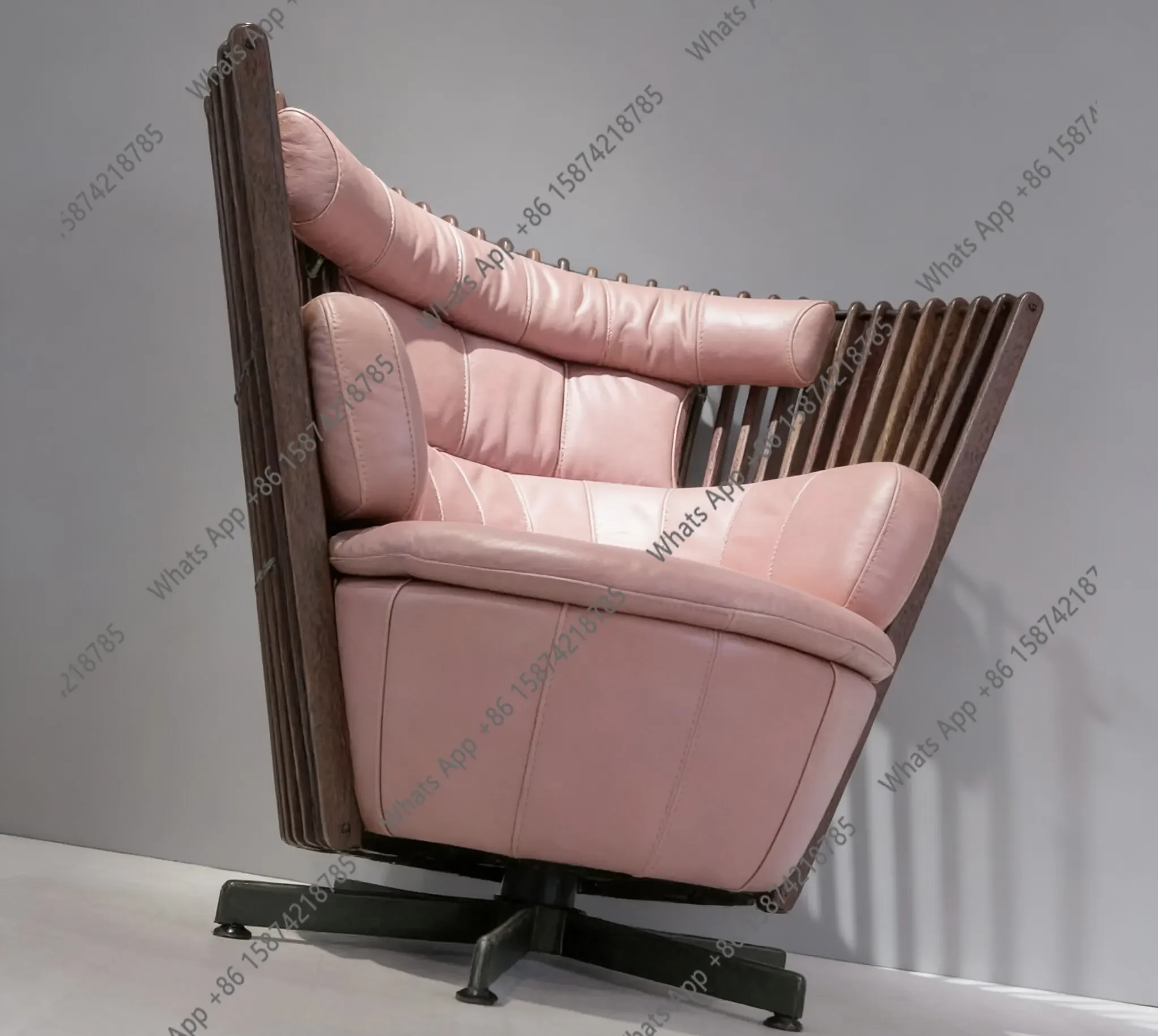RP Medieval style villa luxury living room high-end sofa leather single sofa rotating leisure chair advanced sense