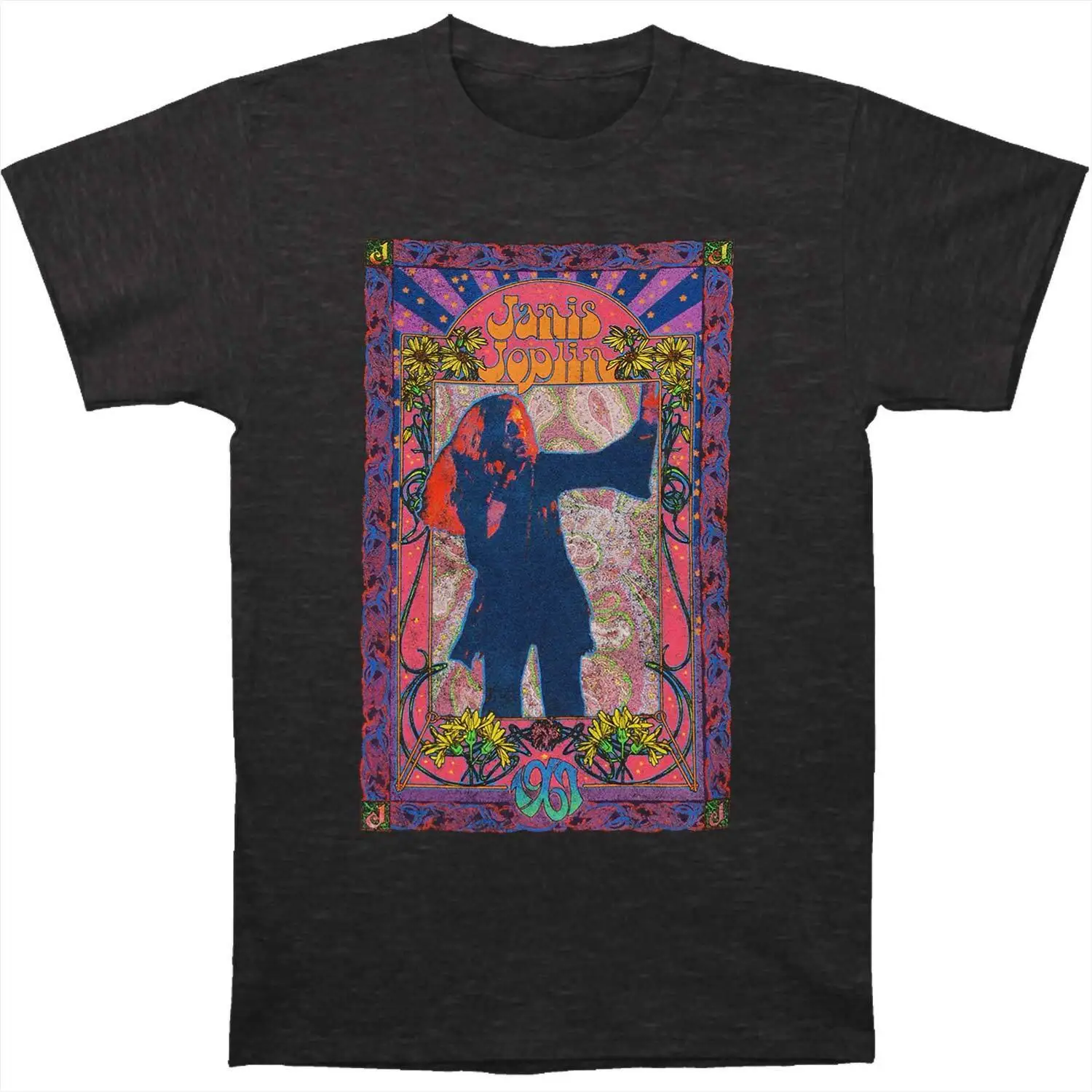 

Men's Janis Joplin 1967 Bob Masse Art T-shirt X-Large Charcoal Heather