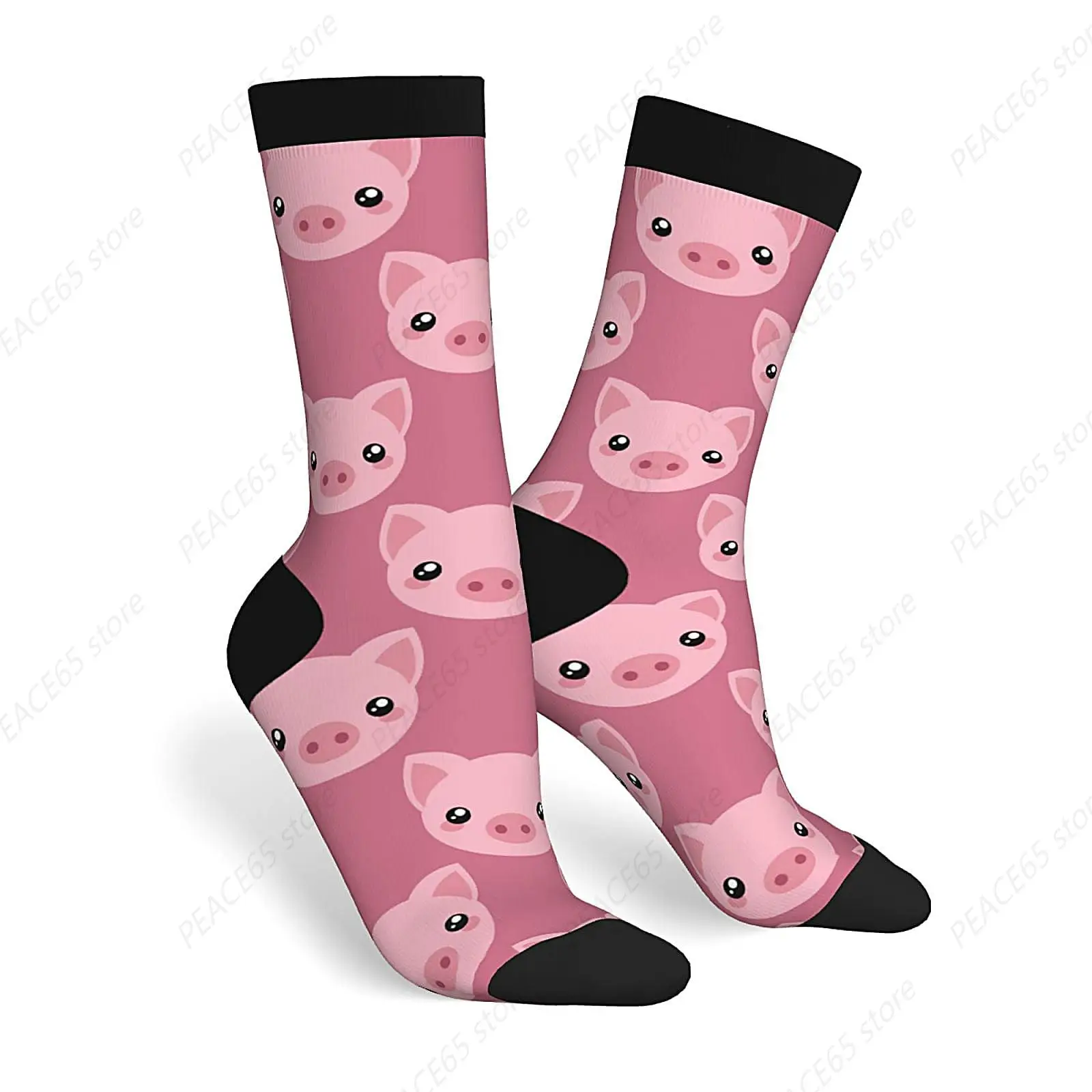 

Cute Cartoon Pig Novelty Socks For Men Women, Funny Crazy Crew Socks Casual Dress Socks Gifts