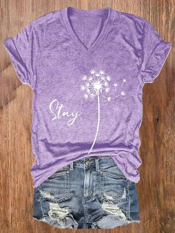 

Women's Stay Suicide Prevention Awareness Print Casual T-Shirt 3D All Over Printed Summer Women's T Shirts Sexy Tops