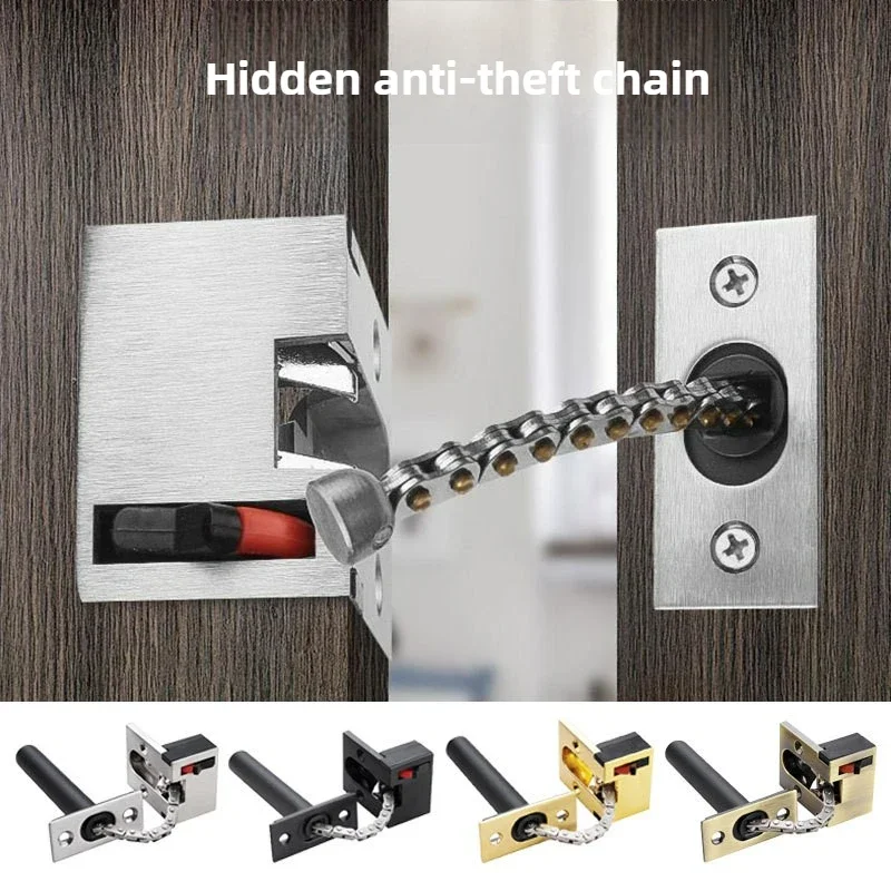 

Thickened Stainless Steel Anti-theft Chain, Hotel Room Door Buckle Chain, Hidden Thickened Door Buckle Pin