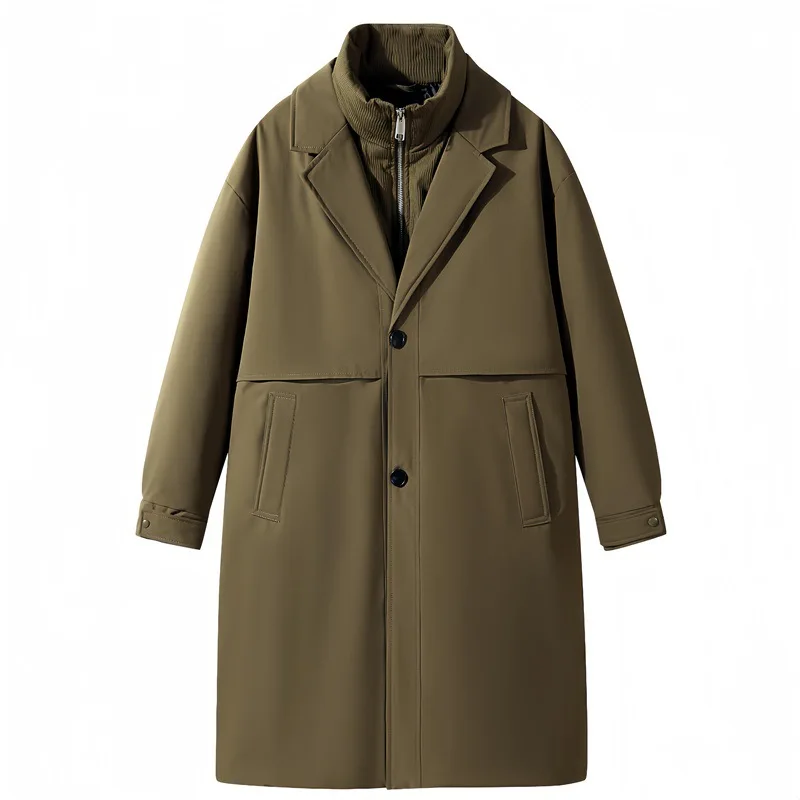

Male American European Clothes Tops Winter New Fashion Men's Solid Color Casual Business Trendy Loose Simple Basic Down Coats
