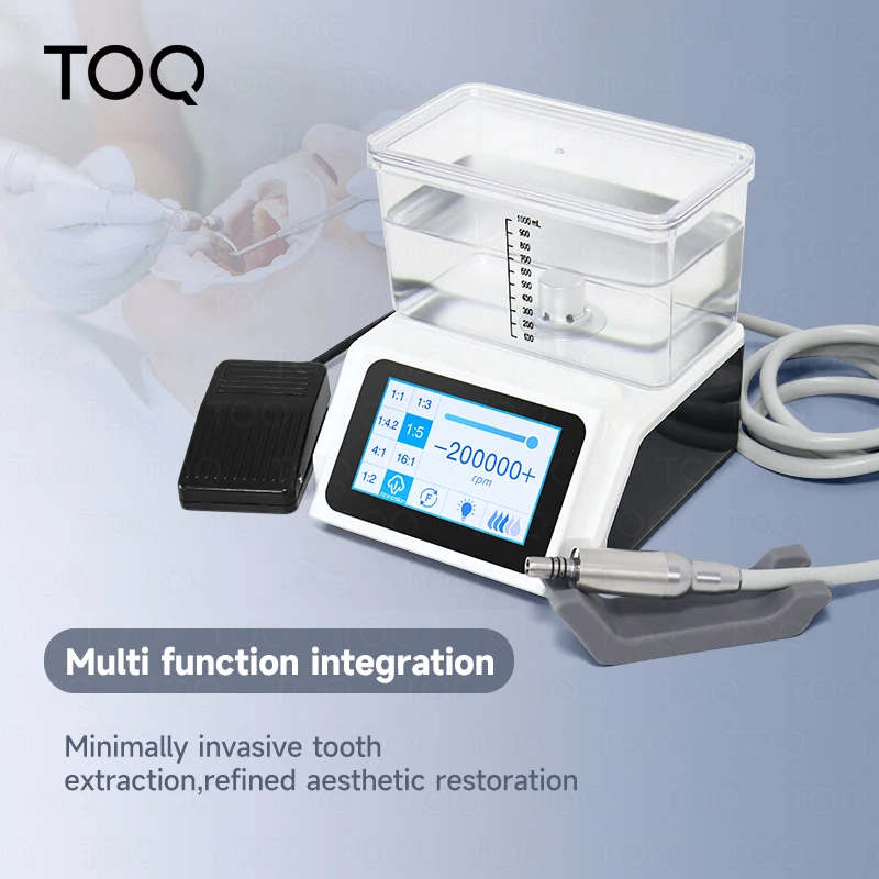 1:5/1:1TOQ Profess Dental Brushless Micro Motor Stable Operation 3.7 Inch Color Touchscreen Detachable Water Tank with Atomizing