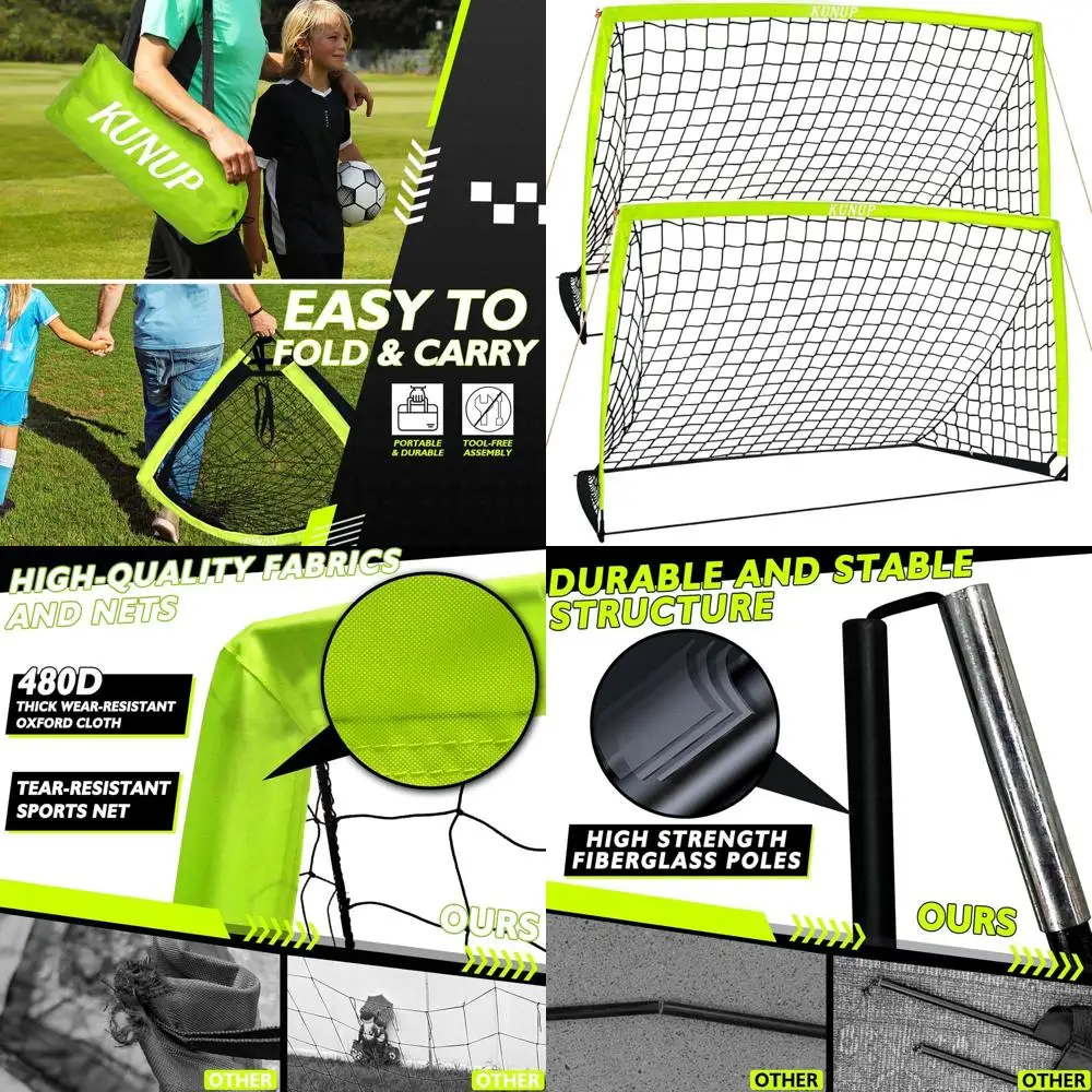 

Portable Kids Soccer Goals Set, Ideal for Soccer Practice, Backyard Play, and Youth Training with Carrying Bag, Suitable for Ind