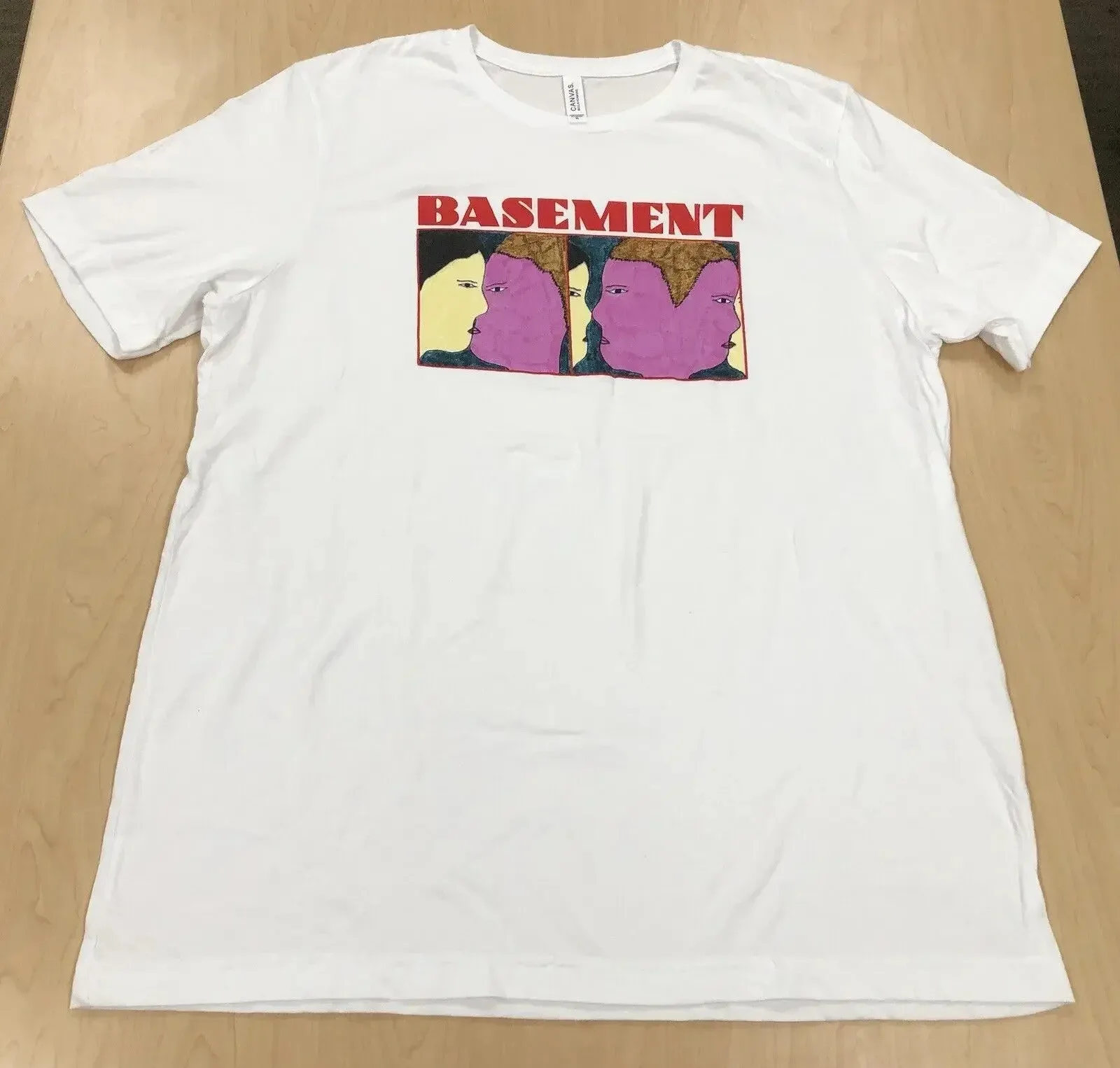 Basement British Rock Band “Beside Myself” Album White Soft T-Shirt Tee XL New long or short sleeves