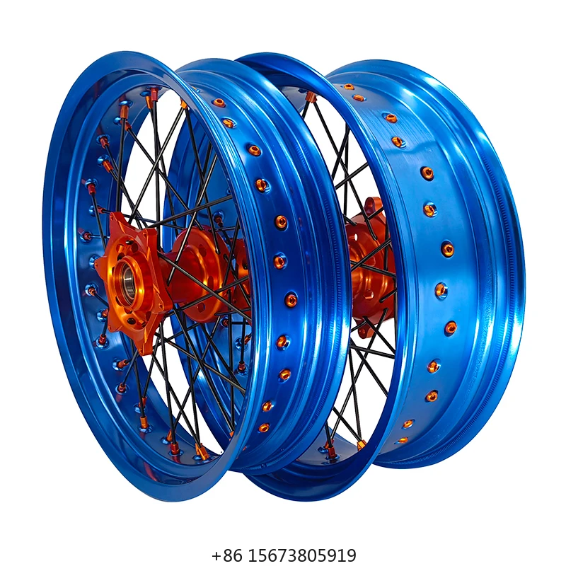 MOQ 1 Set  17 Inch 36 Spoke EXC SXF SX XC 125 250 350 450 Racing Motorcycle Wheels Set 17
