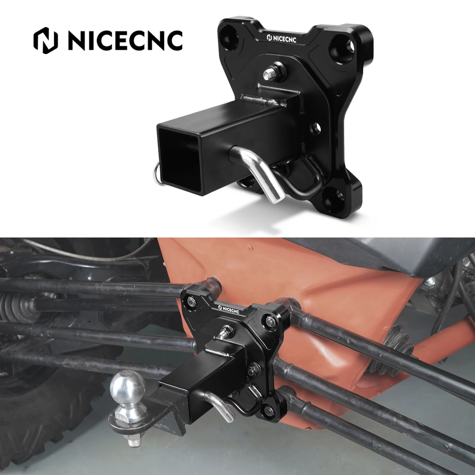 UTV X3 Upgraded Radius Rod Plate with Steel 2 Inch Hitch Receiver For Can-Am Maverick X3 2017-2021 Enhancing Durability