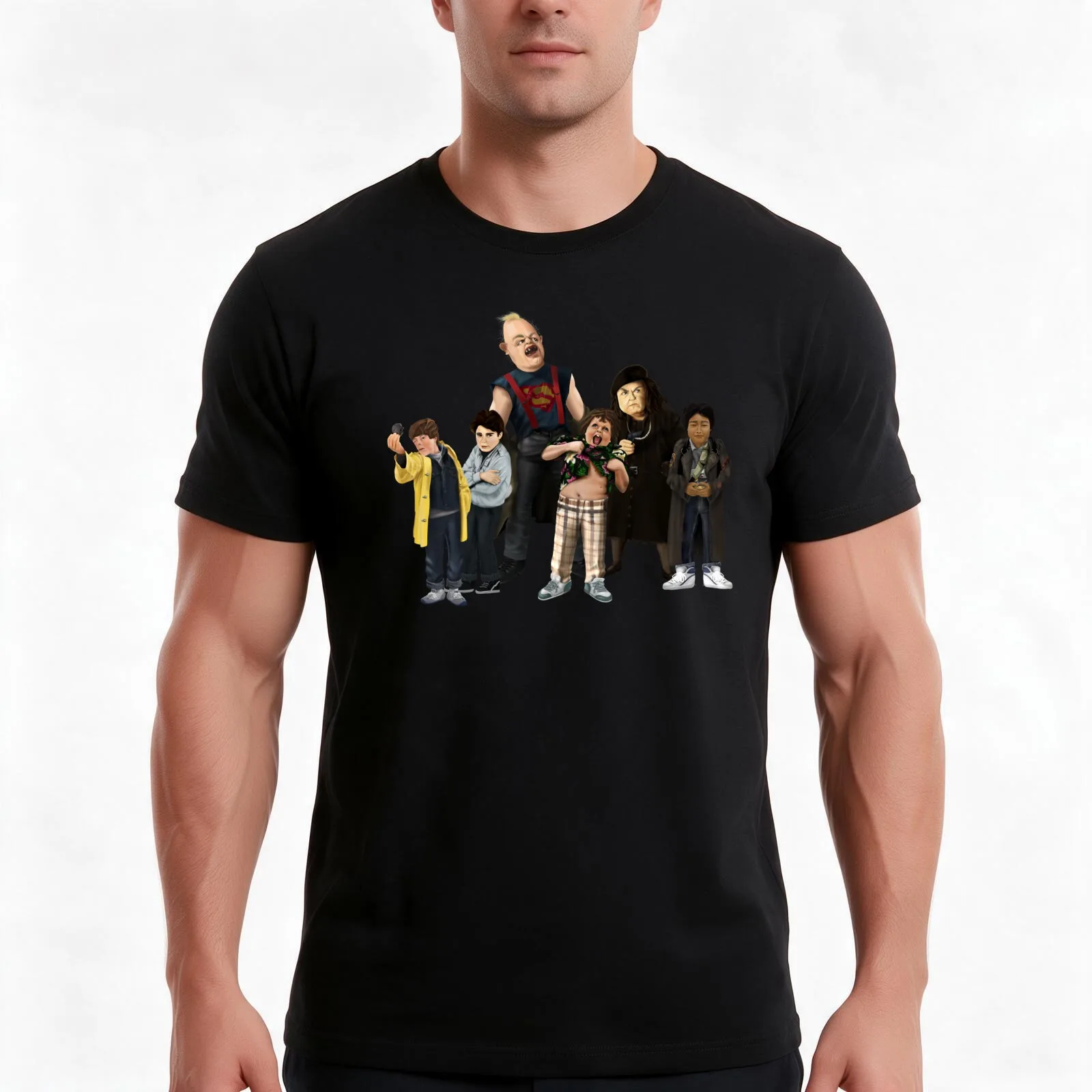 main Characters from The Goonies T-Shirt, Summer Casual Cotton Tee, Oversized Streetwear Tops, Vintage Graphic Print
