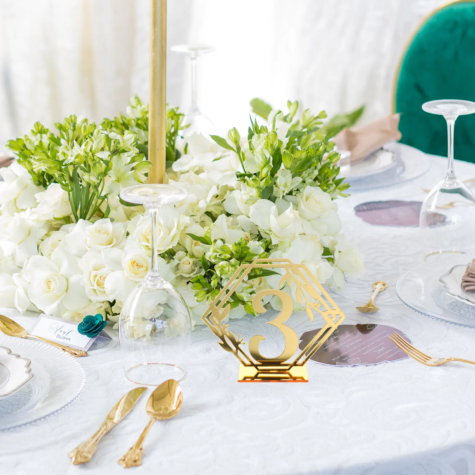 

10pcs Acrylic Table Number Signs Wedding Reserved Delicate Decorations Banquet Party Reception Event Seat Marker Guest