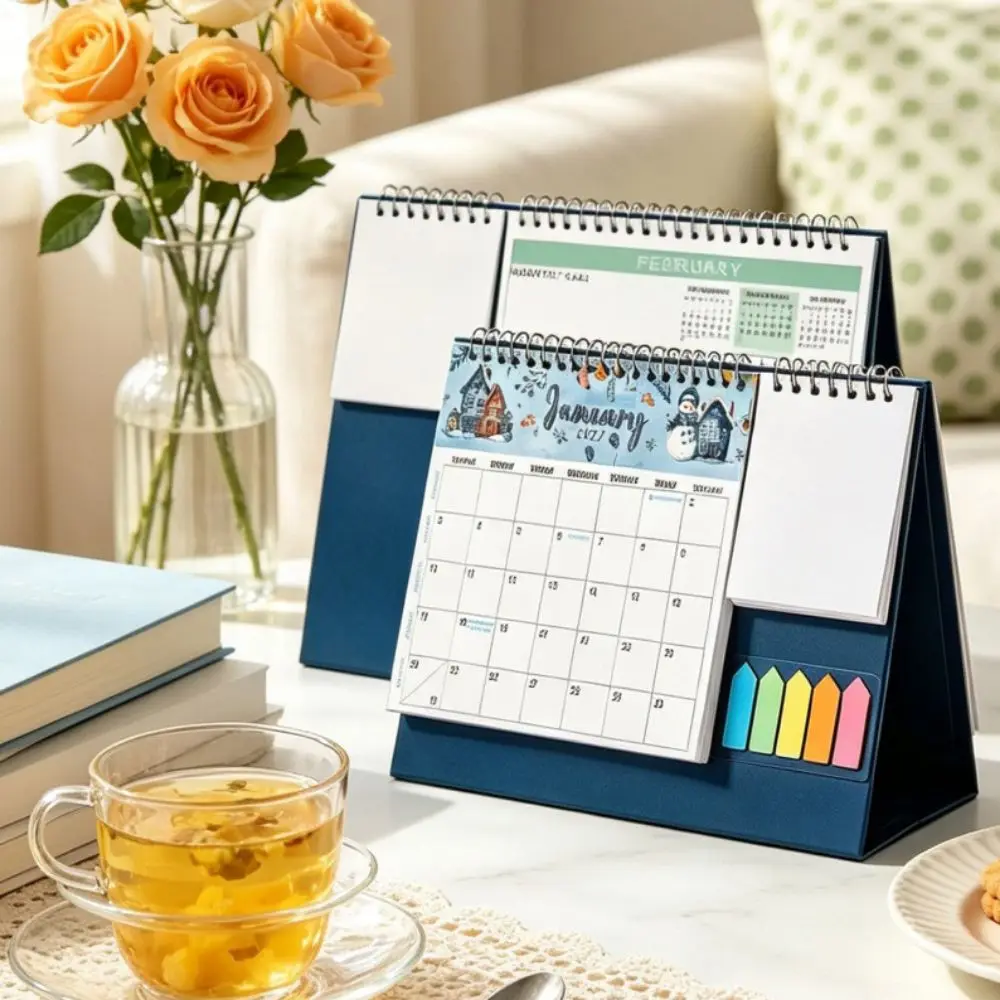 New Jan. 2027 - Dec. 2027 2027 Desk Calendar Daily Study Foldable English Calendar Planning Elegant Record Calendar Office