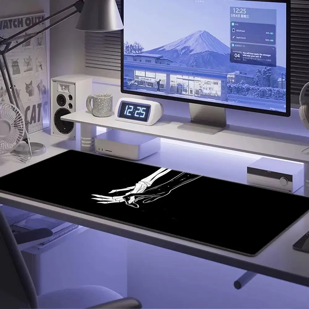 HYBXAXC Anime with Spooky Skeleton Design Mouse Pad Large Computer Office Mats Rubber Gaming Keyboard Mousepad Long Desk Pad