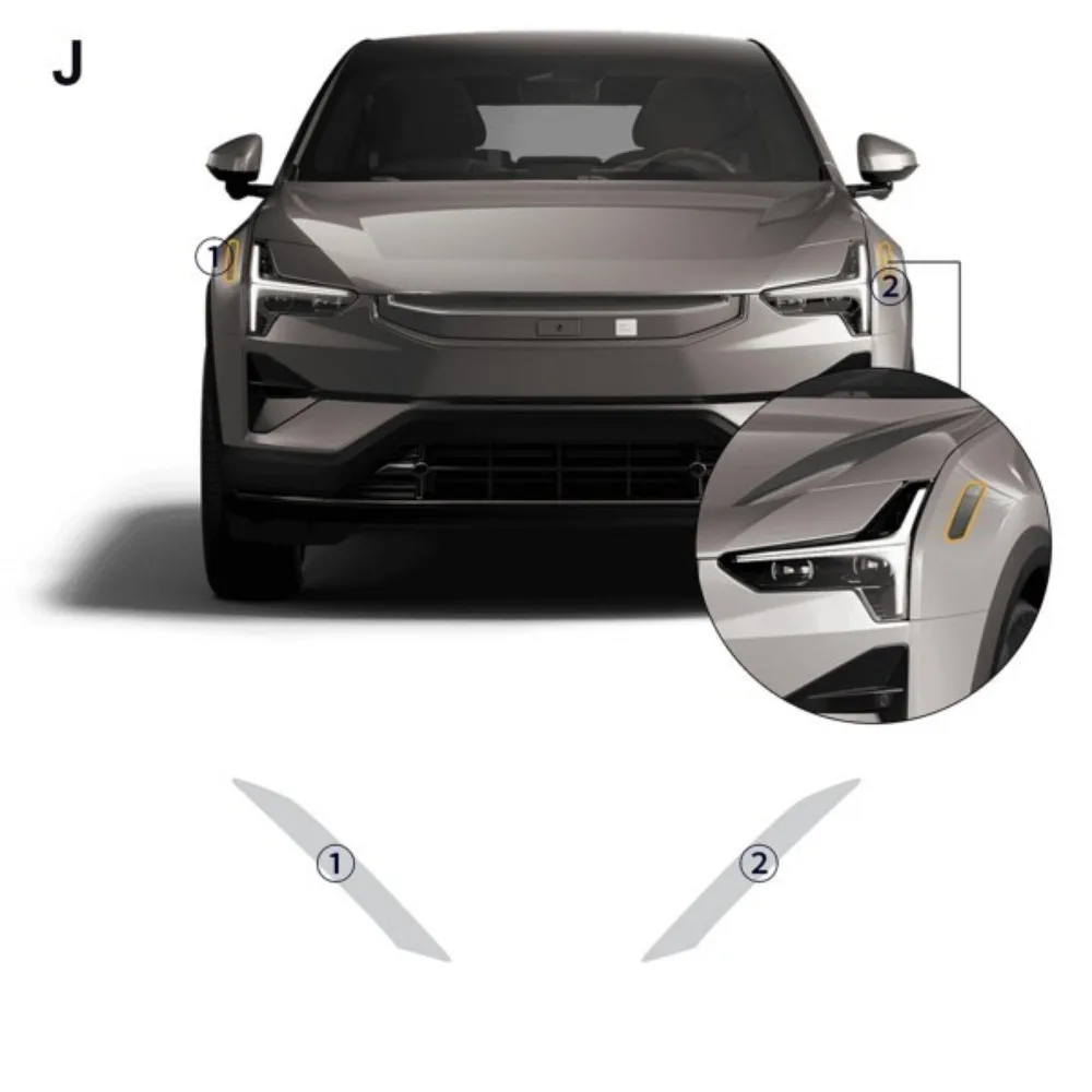 TPU Car Headlight Protective Film For Polestar 3 24-26 PPF Transparent & Smoked black  Anti-Scratch Auto  Externa Accessories