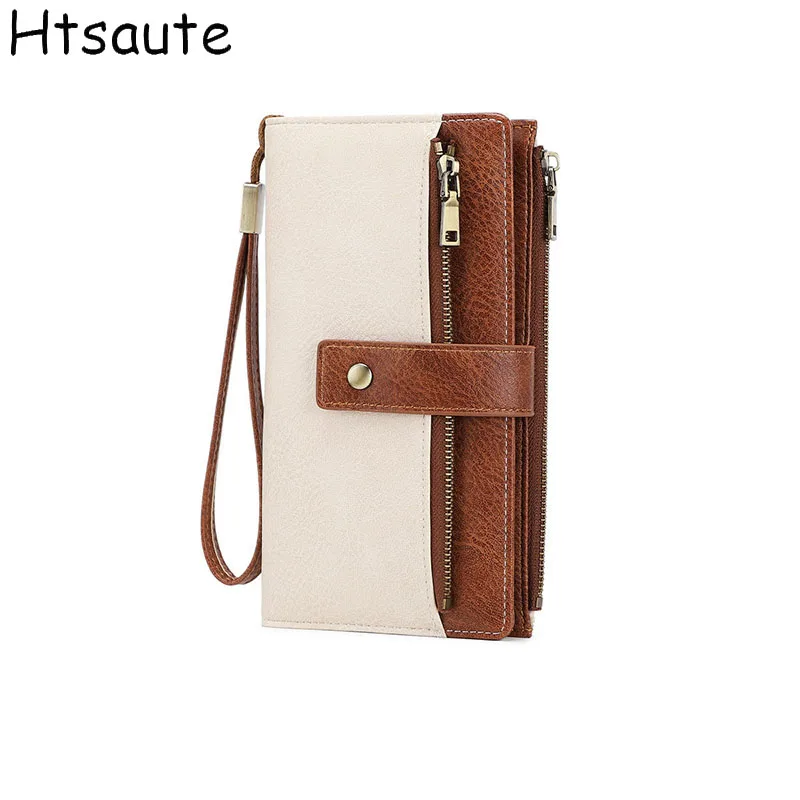 Elegant Women's Long Wallet PU Leather Clutch Wallets Credit Card Holder Ladies Cute Pink Wallet Purse with Zip Coin Pocket