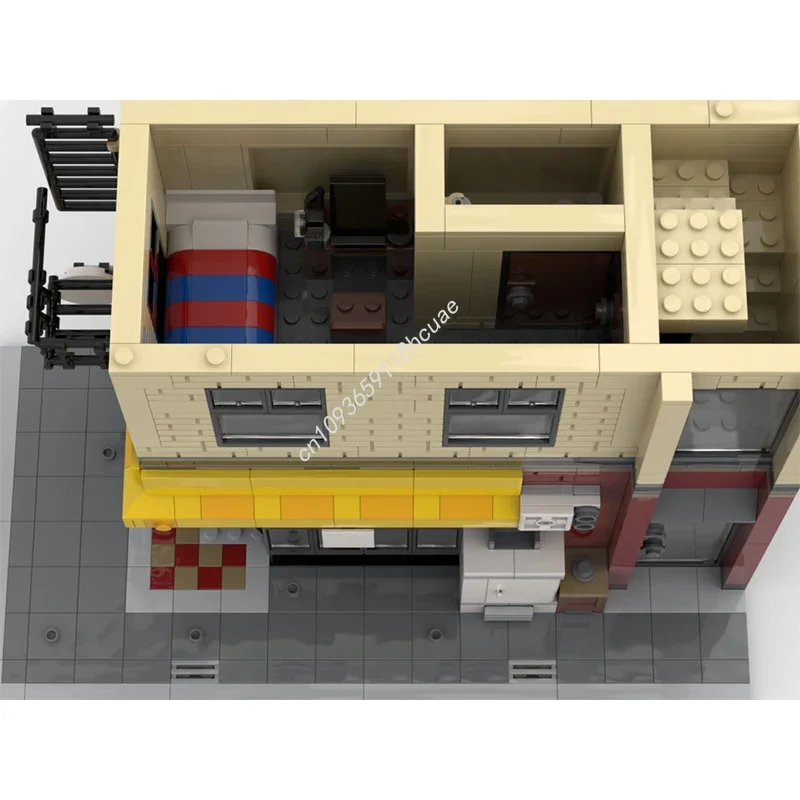 MOC Custom Modular Building Apt & Deli Street View Model Building Block Diy Creative Assembly Educational Bricks Kid Gift Toys