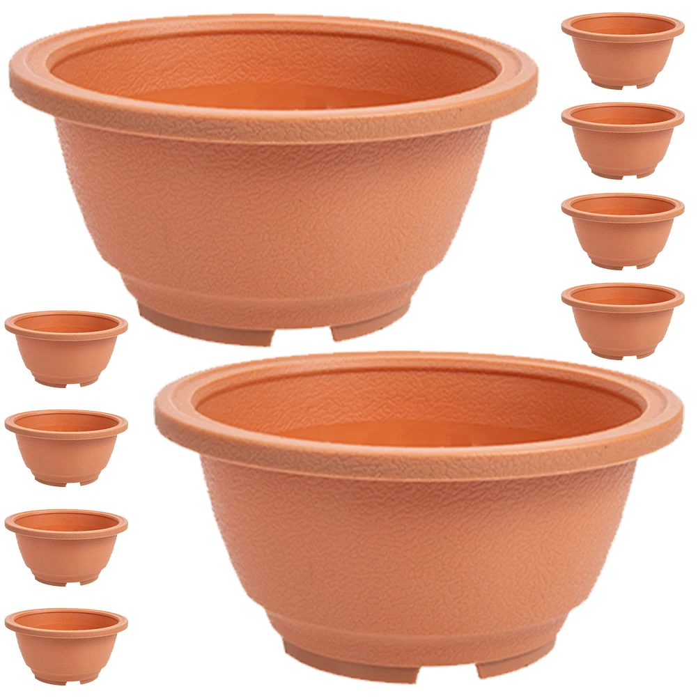 

8pcs Combination Set Plastic Flowerpots Gardening Flowerpots For Succulent Plant Container Gardening Nursery Pots