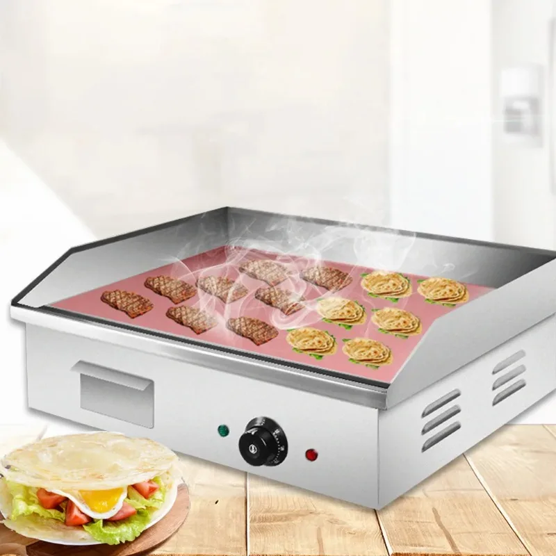 3000W 818A Griddle Commercial Electric Grill Stainless Steel Electric Frying Pan Teppanyaki Equipment