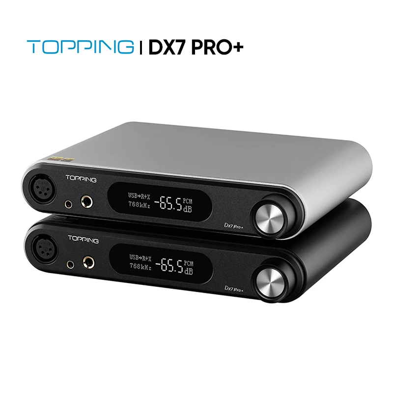 TOPPING DX7 Pro+ HiRes Audio DAC & Headphone amp Bluetooth 5.1 LDAC USB DSD512 PCM768KHZ NFCA RCA XLR Output with remote control