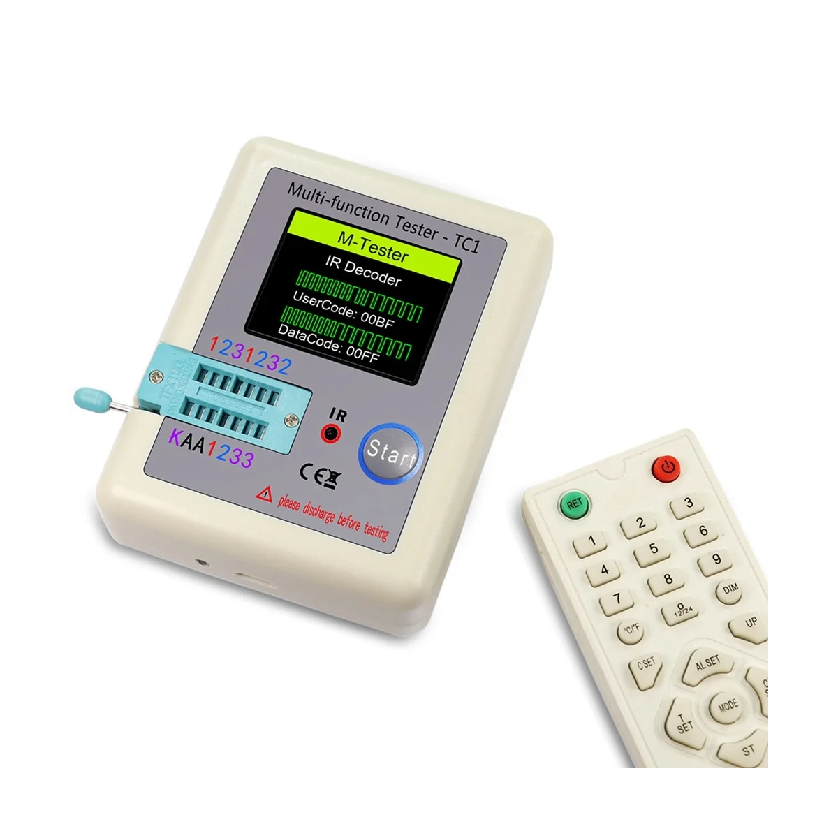 LCR-TC1 Tc1 Display Multifunctionele Tft Backlight Transistortester Voor Diode Triode Condensator Resistor Transistor