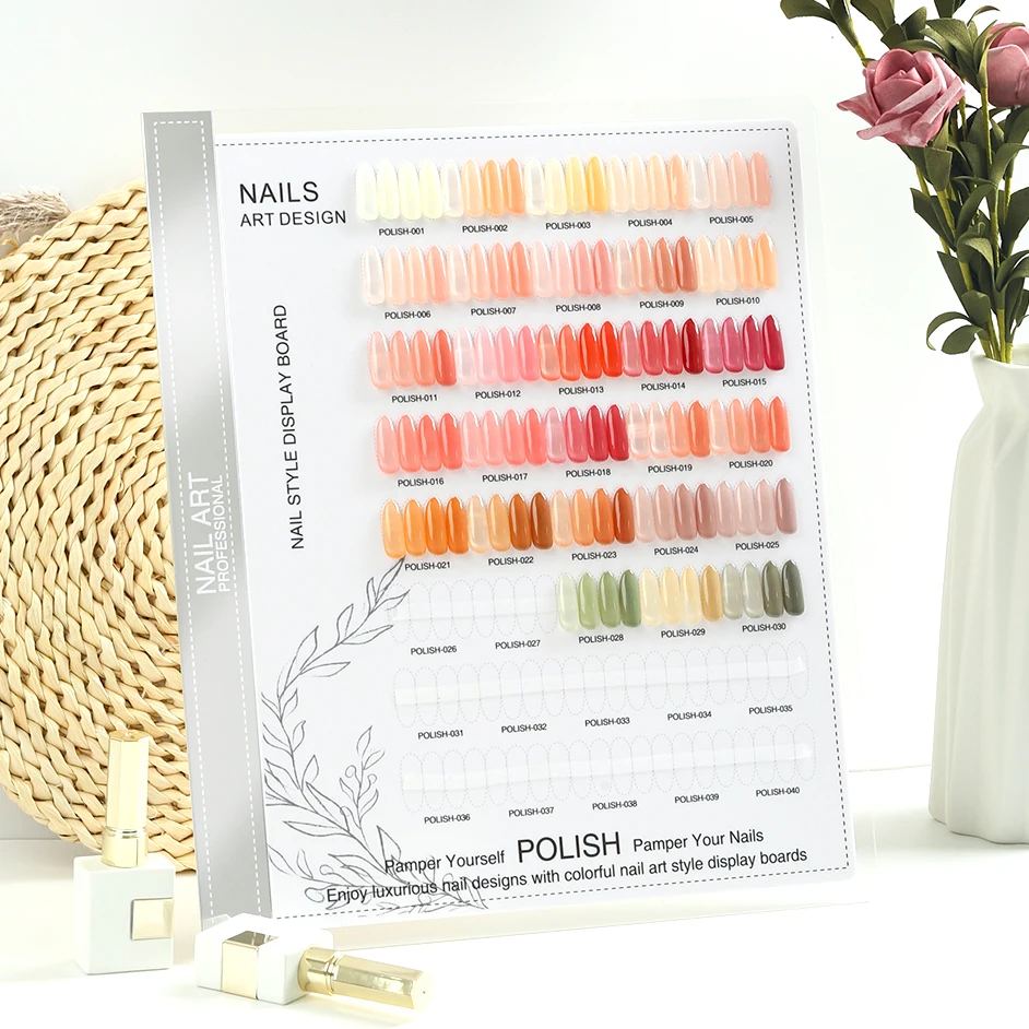 120/160 Colors Acrylic Nail Art Display Board for Display Color Book Nail Polish Chart Polish Card Board Salon Showing Shelf